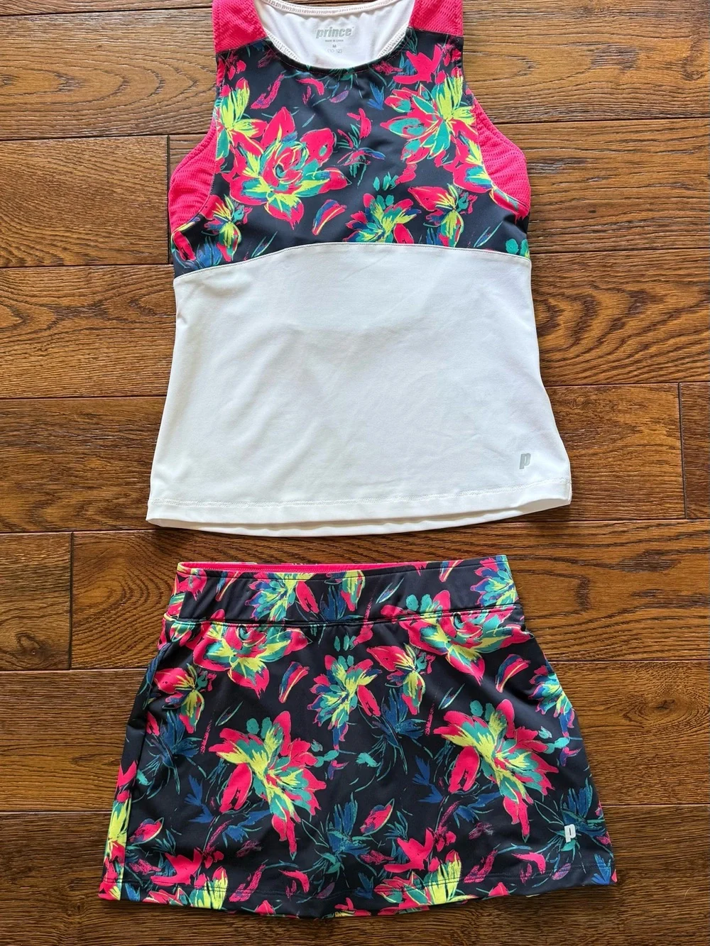 Prince Neon Floral Tankini Set - Black, White, Pink, Green, Yellow